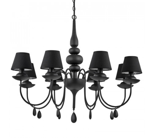 Подвесная люстра Ideal Lux Blanche SP8 Nero 111896 Подвесная люстра Ideal Lux Blanche SP8 Nero 111896