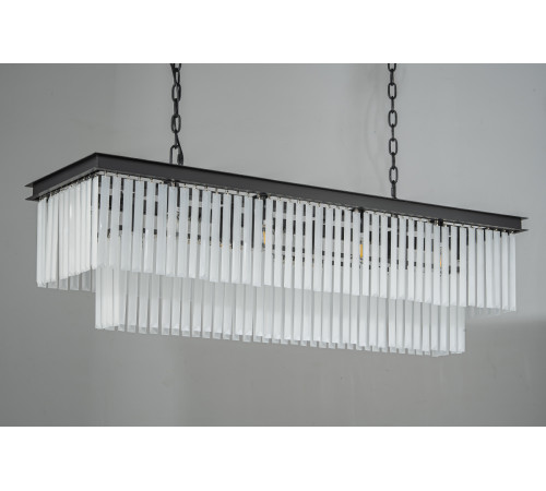 Подвесная люстра Delight Collection 1920s Odeon KR0387P-10C/P black/frost Подвесная люстра Delight Collection 1920s Odeon KR0387P-10C/P black/frost