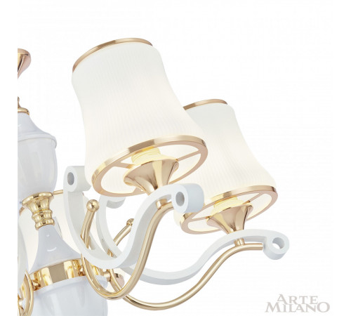 Подвесная люстра Arte Milano Florentia-3987 303987/5 Wh/Gd Подвесная люстра Arte Milano Florentia-3987 303987/5 Wh/Gd