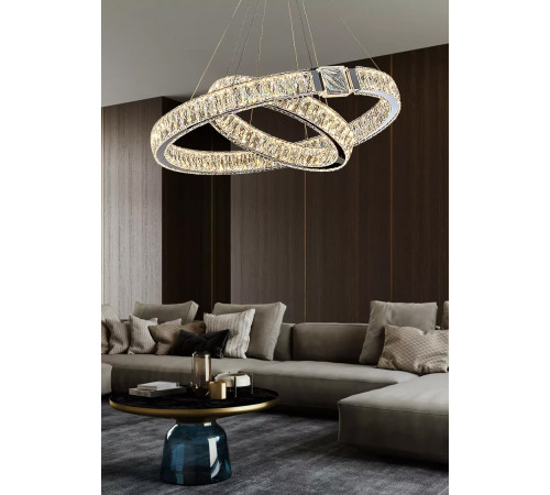 Подвесная люстра Delight Collection D8010P/2R/D800+600 silver