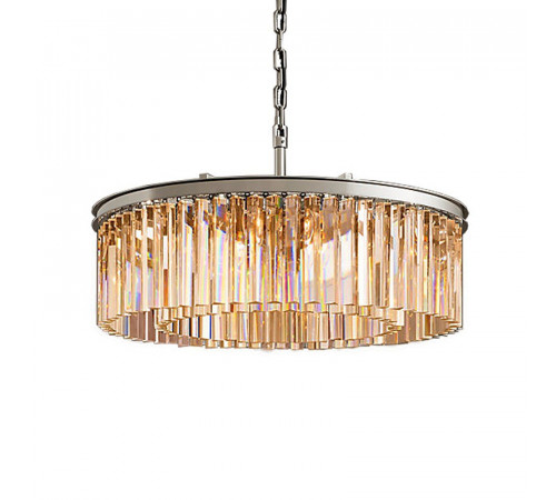 Подвесная люстра Delight Collection 1920s Odeon KR0387P-10B chrome/amber Подвесная люстра Delight Collection 1920s Odeon KR0387P-10B chrome/amber