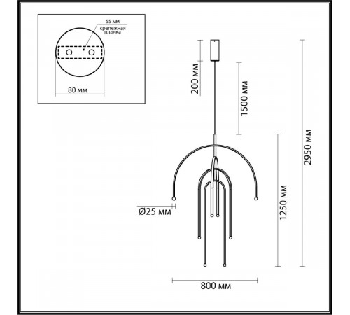 Подвесная люстра Odeon Light Memfi 6633/95L Подвесная люстра Odeon Light Memfi 6633/95L