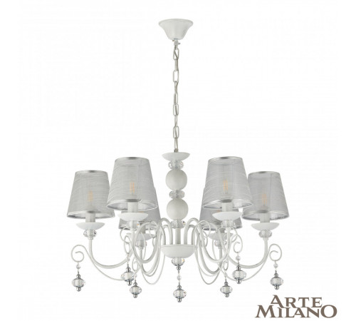 Подвесная люстра Arte Milano 347620/6 WT+SL Подвесная люстра Arte Milano 347620/6 WT+SL