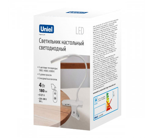 Настольная лампа Uniel ULM-D605 4W/3000-6000K/DIM WHITE UL-00010742