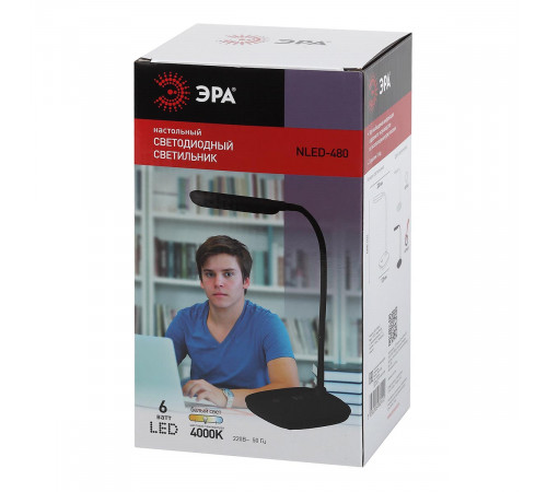 Настольная лампа ЭРА NLED-480-6W-BK Б0045269 Настольная лампа ЭРА NLED-480-6W-BK Б0045269