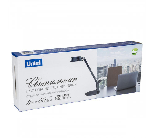 Настольная лампа Uniel TLD-570 Black/Led/500Lm/2700-5500K/Dimmer UL-00007438 Настольная лампа Uniel TLD-570 Black/Led/500Lm/2700-5500K/Dimmer UL-00007438