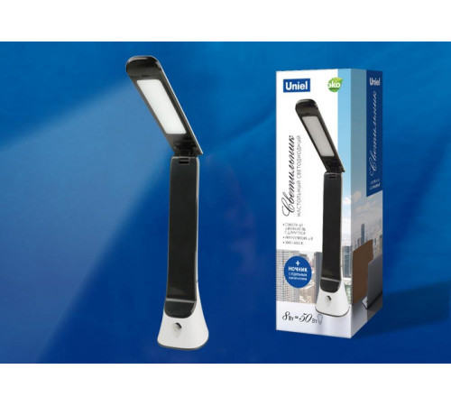 Настольная лампа Uniel (UL-00006474) TLD-564 White-Black/LED/500Lm/3000-6000K/Dimmer/NightLight Настольная лампа Uniel (UL-00006474) TLD-564 White-Black/LED/500Lm/3000-6000K/Dimmer/NightLight