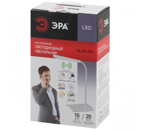 Настольная лампа ЭРА NLED-474-10W-W Б0038589 Настольная лампа ЭРА NLED-474-10W-W Б0038589