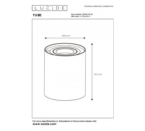 Настольная лампа Lucide Tube 22552/05/30 Настольная лампа Lucide Tube 22552/05/30