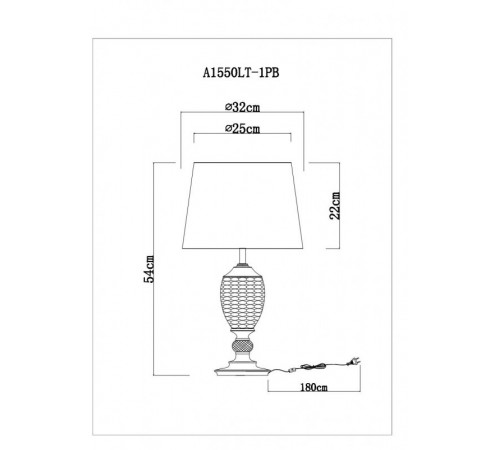 Настольная лампа ARTE Lamp A1550LT-1PB Настольная лампа ARTE Lamp A1550LT-1PB