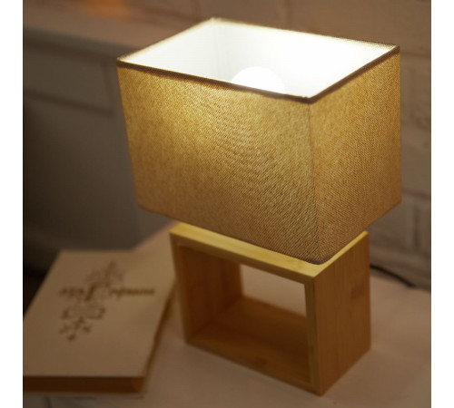 Настольная лампа Uniel UML-B401 E27 LIGHT GREY/WOOD UL-00010956