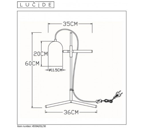 Настольная лампа Lucide EDEK 45584/01/30 Настольная лампа Lucide EDEK 45584/01/30