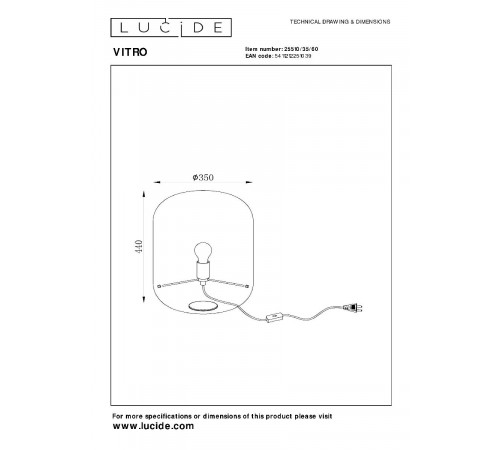 Настольная лампа Lucide Vitro 25510/35/60 Настольная лампа Lucide Vitro 25510/35/60