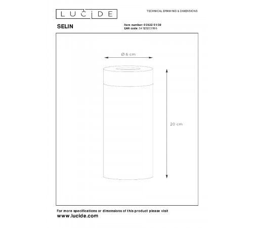 Настольная лампа Lucide Selin 03522/01/30 Настольная лампа Lucide Selin 03522/01/30