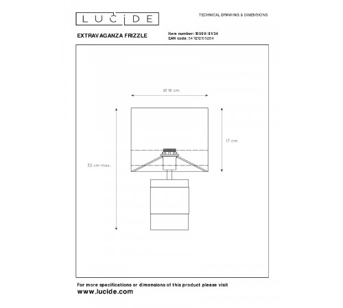 Настольная лампа Lucide Extravaganza Frizzle 10500/81/34 Настольная лампа Lucide Extravaganza Frizzle 10500/81/34