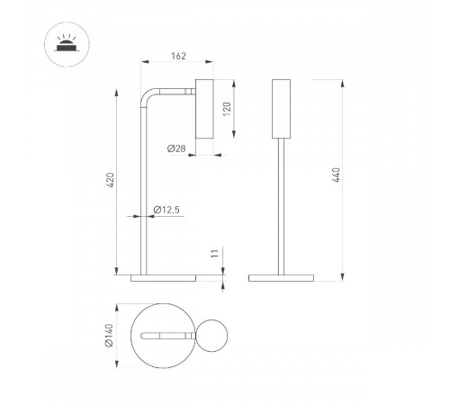 Настольная лампа Arlight SP-VERDI-TAB-3W Warm3000 051670 Настольная лампа Arlight SP-VERDI-TAB-3W Warm3000 051670