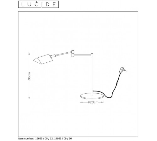 Настольная лампа Lucide NUVOLA 19665/09/12 Настольная лампа Lucide NUVOLA 19665/09/12