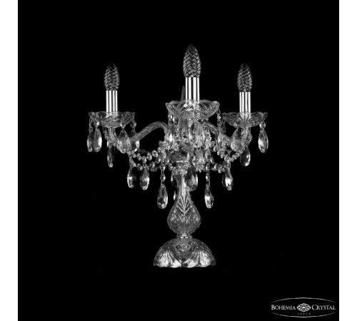 Настольная лампа Bohemia Ivele Crystal 1415L/3/141-39 Ni Настольная лампа Bohemia Ivele Crystal 1415L/3/141-39 Ni