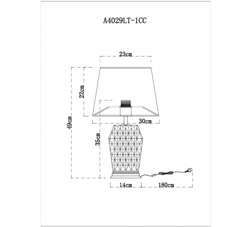 Настольная лампа Arte Lamp Murano A4029LT-1CC