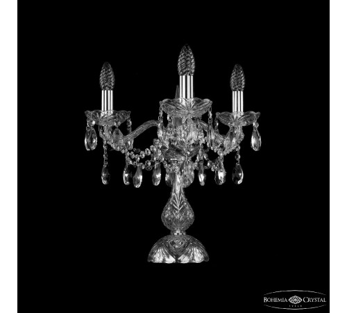 Настольная лампа Bohemia Ivele Crystal 1413L/3/141-39 Ni Настольная лампа Bohemia Ivele Crystal 1413L/3/141-39 Ni