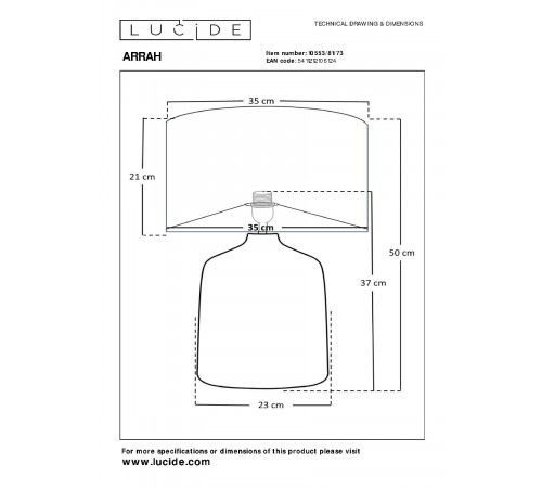 Настольная лампа Lucide Arrah 10553/81/73 Настольная лампа Lucide Arrah 10553/81/73