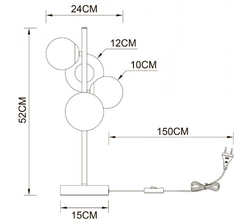 Настольная лампа Arte Lamp Gemini A2243LT-4PB Настольная лампа Arte Lamp Gemini A2243LT-4PB