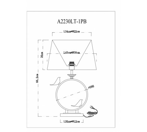 Настольная лампа Arte Lamp Rizzi A2230LT-1PB