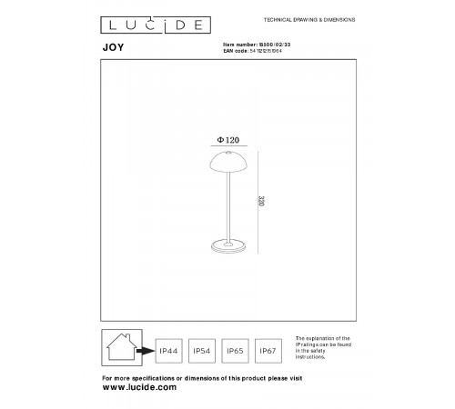 Настольная лампа Lucide Joy 15500/02/33 Настольная лампа Lucide Joy 15500/02/33