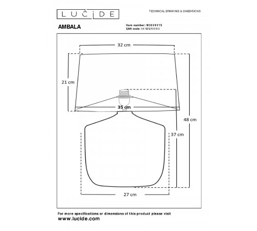 Настольная лампа Lucide Ambala 10551/81/73 Настольная лампа Lucide Ambala 10551/81/73