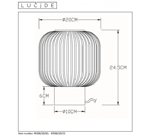 Настольная лампа Lucide MALOTO 45586/20/62 Настольная лампа Lucide MALOTO 45586/20/62