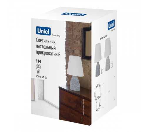 Настольная лампа Uniel UML-B301 E14 LIGHT GREY UL-00010751 Настольная лампа Uniel UML-B301 E14 LIGHT GREY UL-00010751