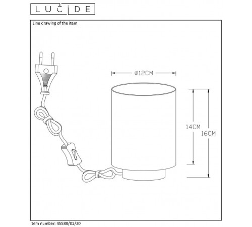 Настольная лампа Lucide SUZY 45588/01/30 Настольная лампа Lucide SUZY 45588/01/30