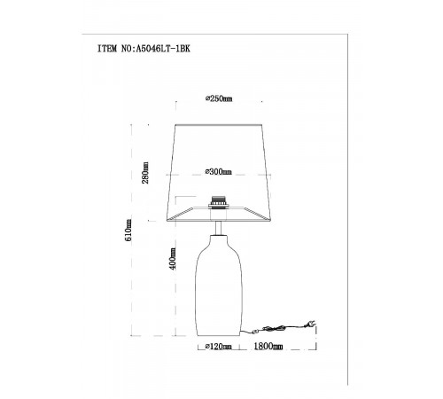 Настольная лампа Arte Lamp Rukbat A5046LT-1BK Настольная лампа Arte Lamp Rukbat A5046LT-1BK
