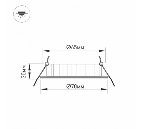 Мебельный светильник Arlight LTM-R70WH-Frost 4.5W Warm White 110deg Мебельный светильник Arlight LTM-R70WH-Frost 4.5W Warm White 110deg