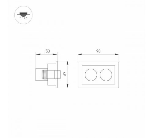 Встраиваемый светодиодный светильник Arlight MS-Orient-Built-Turn-TC-S67x90-5W Day4000 032232
