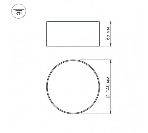 Накладной светильник Arlight SP-RONDO-140B-18W Day White 022237 Накладной светильник Arlight SP-RONDO-140B-18W Day White 022237
