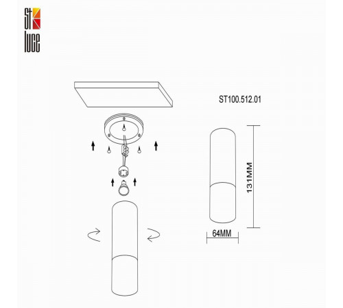 Накладной светильник ST Luce ST100 ST100.512.01 Накладной светильник ST Luce ST100 ST100.512.01