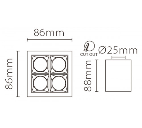Накладной светильник Fiberli XC002-4T 12120202 Накладной светильник Fiberli XC002-4T 12120202