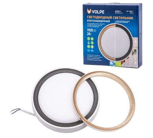 Накладной светильник Volpe ULW-Q281 24W/6500K/F20 IP65 WHITE UL-00012355