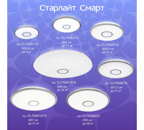 Потолочный светильник Citilux Старлайт Смарт CL703A141G