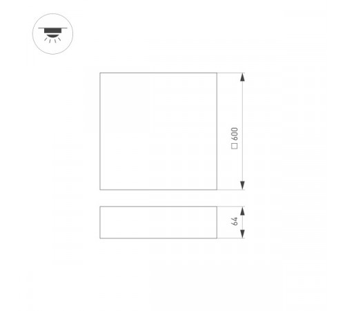 Потолочный светильник Arlight SP-Quadro-S600x600-60W Warm3000 034804 Потолочный светильник Arlight SP-Quadro-S600x600-60W Warm3000 034804