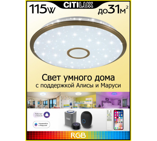 Потолочный светодиодный светильник Citilux Старлайт Смарт CL703A103G