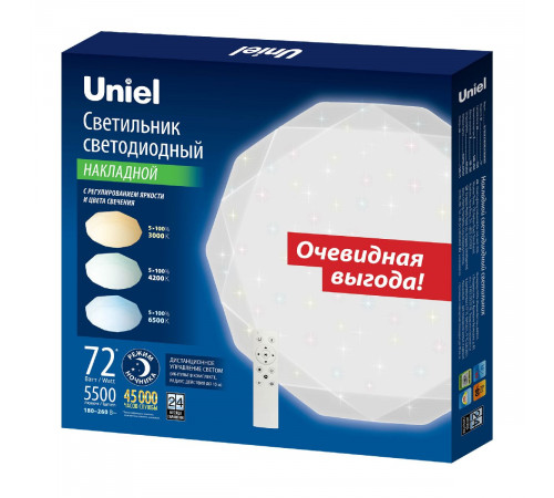 Потолочный светильник Uniel ULI-D226 72W/SW/50 DIAMOND-2 UL-00009139 Потолочный светильник Uniel ULI-D226 72W/SW/50 DIAMOND-2 UL-00009139