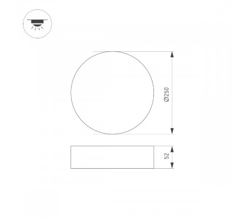 Потолочный светильник Arlight IM-RONDO-EMERGENCY-3H-R250-33W Day4000 (BK, 120 deg, 230V) 041063