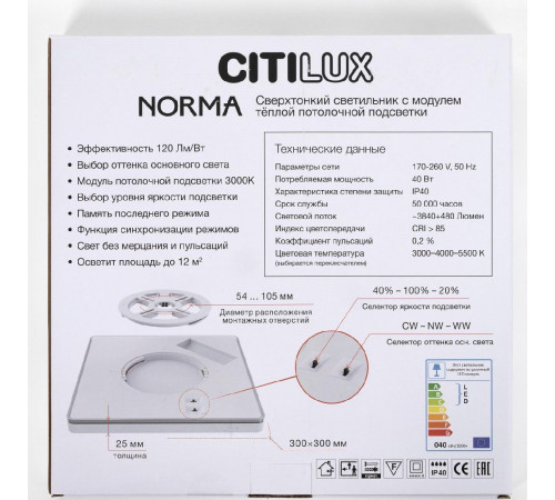 Потолочный светильник Citilux Norma CL748K301 Потолочный светильник Citilux Norma CL748K301