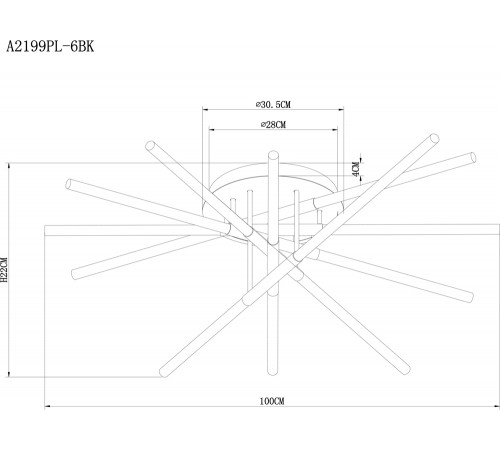 Потолочный светильник Arte Lamp Fernando A2199PL-6BK Потолочный светильник Arte Lamp Fernando A2199PL-6BK
