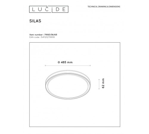 Потолочный светильник Lucide Silas 79183/36/65 Потолочный светильник Lucide Silas 79183/36/65