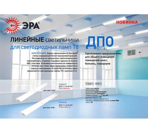 Настенно-потолочный светильник ЭРА ДПО 11-2х18-001 Б0048428 Настенно-потолочный светильник ЭРА ДПО 11-2х18-001 Б0048428