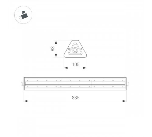 Линейный светильник Arlight SP-LAGERN-L885-150W Day5000 050026 Линейный светильник Arlight SP-LAGERN-L885-150W Day5000 050026