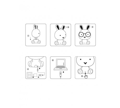 Настольная лампа Lucide Dodo Rabbit 71591/03/66 Настольная лампа Lucide Dodo Rabbit 71591/03/66